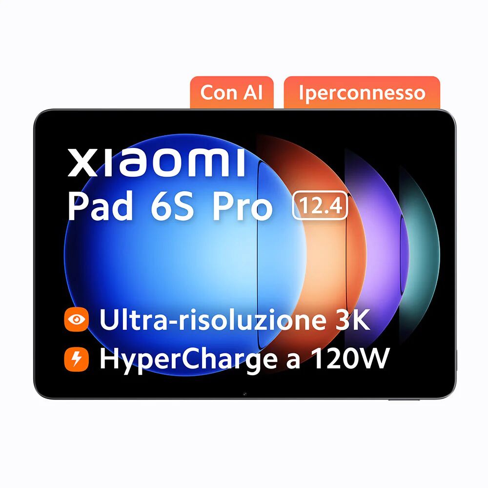 Xiaomi Pad 6S Pro Qualcomm Snapdragon 256 GB 31,5 cm (12.4) 8 GB Wi-Fi 7 (802.11be) Grafite, Grigio