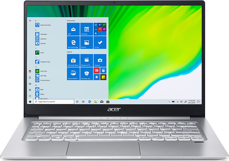 Acer Nx.Hseet.00b Notebook Amd Ryzen 3 512 Gb Ram 8 Gb 14" Amd Radeon Windows 10 Home Colore Silver - Sf314-42-R1cx Nx.Hseet.00b