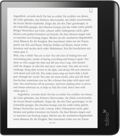 Tolino Lettore eBook  Epos 3 lettore e-book Touch screen 32 GB Wi-Fi Nero [EPOS 3]