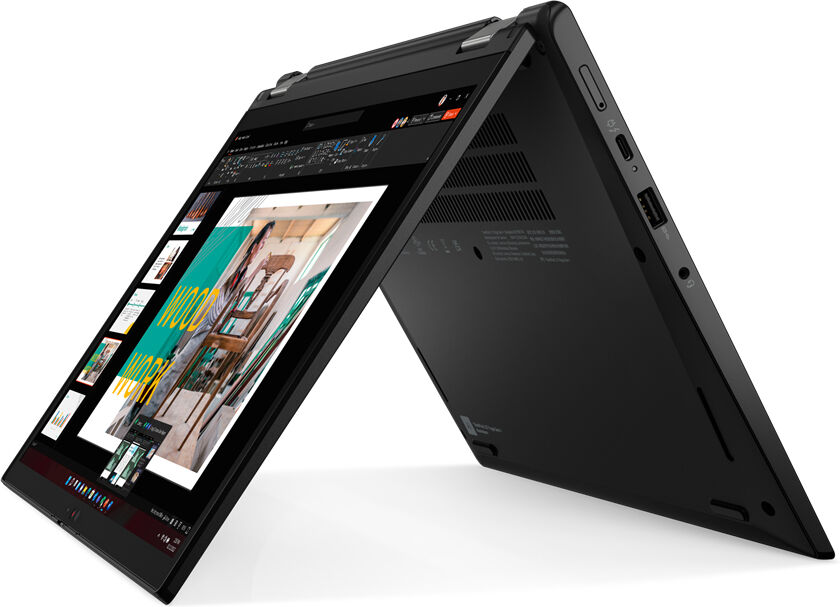 Lenovo Notebook  ThinkPad L13 Yoga Intel® Core™ i5 i5-1335U Ibrido (2 in 1) 33,8 cm (13.3") Touch screen WUXGA 16 GB LPDDR5-SDRAM 512 SSD Wi-Fi 6 (802.11ax) Windows 11 Pro Nero [21FJ000BIX]