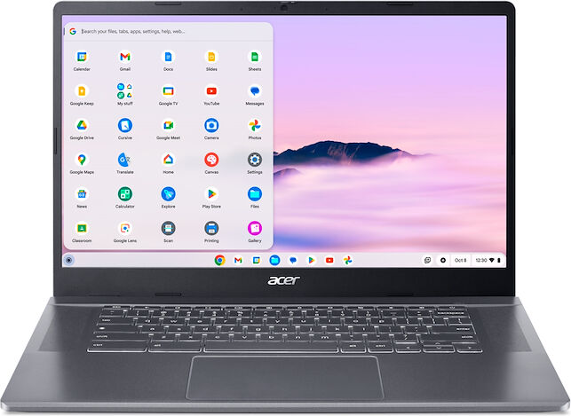 Acer Notebook  Chromebook Plus 515 CB515-2H-34ZU Computer portatile 15.6" Full HD, Intel Core i3-1215U, 8GB DDR5-SDRAM, 256GB SSD, Wi-Fi 6E (802.11ax), ChromeOS, Grigio, con funzioni di intelligenza artificiale