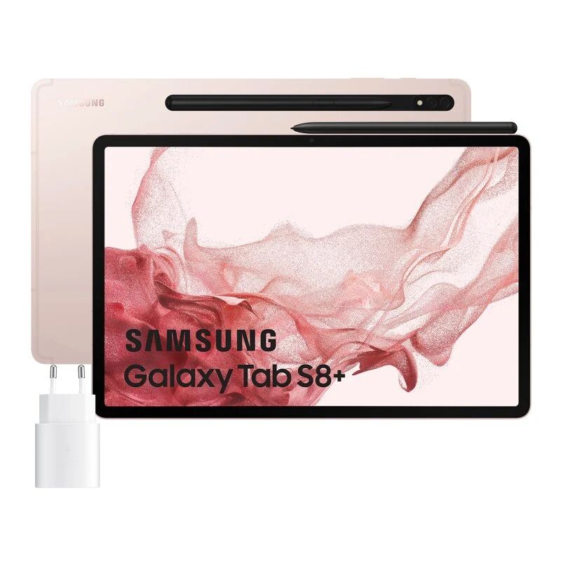 Samsung galaxy tab s8 plus wifi 8gb/256gb 12.4'' rosa dourado + carregador 25w