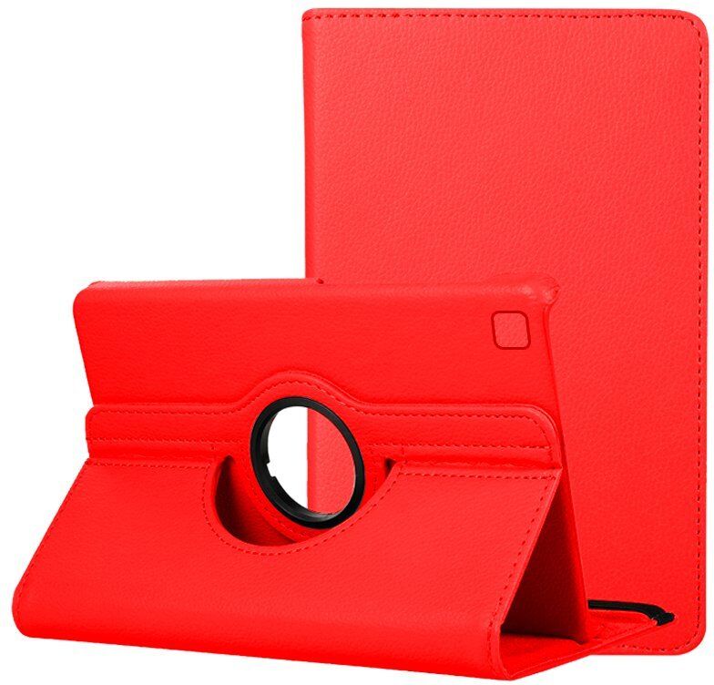 Cool funda giratoria polipiel liso rojo para samsung galaxy tab a7 lite 8.7"