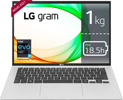 LG Portátil Gram 14Z90P-G.AR52P (14'' - Intel Core i5-1135G7 - RAM: 8 GB - 256 GB SSD - Intel Iris XE Graphics)