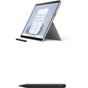 Microsoft Surface Pro 9-13 Inch 2-in-1 Tablet PC - Silver - Intel Core i7, 16GB RAM, 256GB SSD - Windows 11 Home - Device only, UK plug, 2022 model + Surface Slim Pen 2 Black