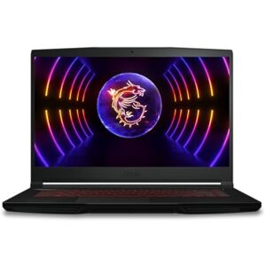 MSI Thin GF63 15 Inch FHD Gaming Laptop - (Intel Core i5-12450H, Nvidia GeForce RTX 4050, 16GB RAM, 512GB SSD, Windows 11 Home Plus) - Black