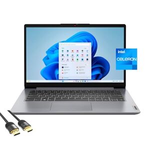Lenovo Ideapad 1 Laptop for Business & Student, 14" HD Display, Intel Celeron N4020, 4GB RAM, 128GB eMMC + 256GB PCIe SSD, WiFi 6, Webcam, USB-C, PDG HDMI, Win 11 Home S, US Version KB, Cloud Gray