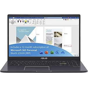 Asus Vivobook E510MA 15.6" Full HD Laptop (Intel Pentium N5030, 4GB RAM, 128GB eMMC, Windows 10) Includes 1 Year Microsoft Office Subscription