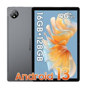 Blackview Android 13 Tablet Tab80 10 Inch Tablet, 16GB RAM 128GB ROM TF 2TB, 4G Tablet with Sim Card Slot Unlocked and 5G WiFi, 7680mAh Battery, 13MP Camera,GPS, 2-Year Warranty