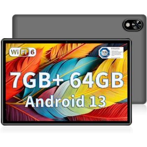 DOOGEE U9 Tablets 10 inch Android 13 Tablet PC, 7GB RAM+64GB ROM(1TB TF), Quad-Core 2.0 GHz/1280 * 800 HD+ IPS/WiFi 6/Bluetooth 5.0/5060mAh/8MP+5MP/OTG/Type C/3.5mm Headphone Jack(Gray)