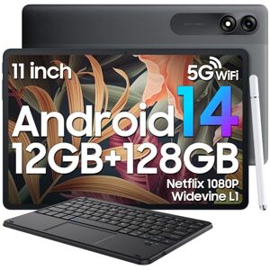Blackview Tablets 11 inch Android 14, 12GB RAM+128GB ROM(1TB TF), 8200mAh,10W Fast Charging Android Tablet,Widevine L1,5G WiFi,13+8MP,Type-C,3.5mm Headphone Jack,Bluetooth 5.0,2 year warranty-2024
