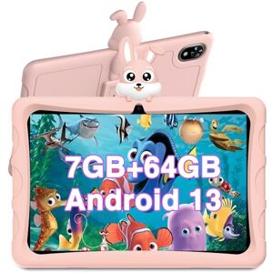 DOOGEE U9 KID Tablet for Kids, 7GB+64GB/1TB, 10 Inch Android 13 Kids Tablet, Quad Core, 5060mAh, APP for Kids, TÜV Low Bluelight, WiFi6/Bluetooth, 5MP+2MP Camera, Parental Control, Widevine L1 - Pink