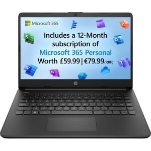 HP 14s-dq0518sa 14" Laptop - Intel®Celeron, 128 GB eMMC, Black, Black