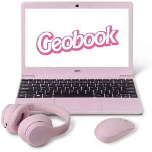 Geo GEOBOOK 110 PINK BUNDLE CELERON LAPTOP - Headset & Mouse Bundle