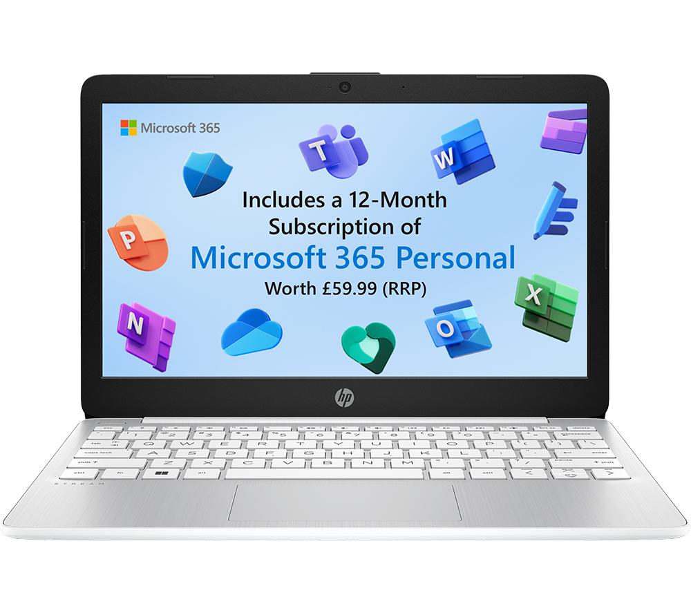 HP Stream 11-ak0515sa 11" Laptop - Intel®Celeron, 64 GB eMMC, White, White