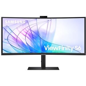 Samsung ViewFinity S65VC Curved Monitor 34 Zoll, Mit Lautsprechern und Webcam, Bildschirm mit VA-Panel, 3.440 x 1.440 Pixel, Bildwiederholrate 100 Hz, Reaktionszeit 5 ms, 90 W Laden via USB-C, Pivot