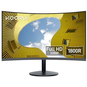 KOORUI Curved Monitor 23.6 Zoll FHD Curved Computer Monitor, VA-Panel, 60Hz, Krümmung 1800R, Neigungsverstellung, Augenpflege, HDMI, VGA Gaming Monitor, Schwarz 24N5C