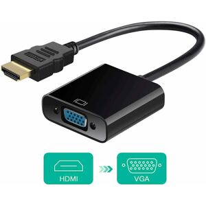 Minkurow - hdmi auf vga Adapter, hdmi auf vga Adapter Active Hd 1080p Stecker auf Buchse Videokonverter für Computer, Desktop, Laptop, pc, Monitor,