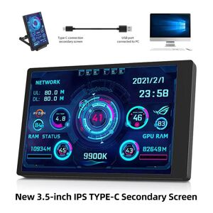 Maoxiaowei 3,5 Zoll Ips Typ-C Sekundärbildschirm Computer Cpu Gpu Ram Hdd Monitor Usb Display Freely Aida64 Mini Monitor Win 10 11