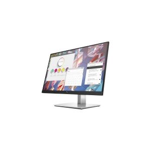 HP E24 G4 - E-Series - LED-skærm - 23.8 (23.8 synlig) - 1920 x 1080 Full HD (1080p) @ 60 Hz - IPS - 250 cd/m² - 1000:1 - 5 ms - HDMI, VGA, DisplayPort - sølv (stativ) / Sort