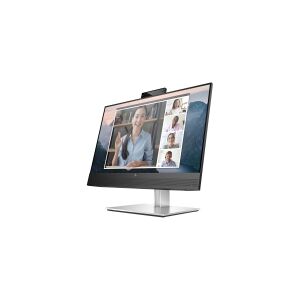 HP E24mv G4 Conferencing Monitor - E-Series - LED-skærm - 23.8 - 1920 x 1080 Full HD (1080p) @ 60 Hz - IPS - 250 cd/m² - 1000:1 - 5 ms - HDMI, VGA, DisplayPort - højtalere - sølv, sort hoved