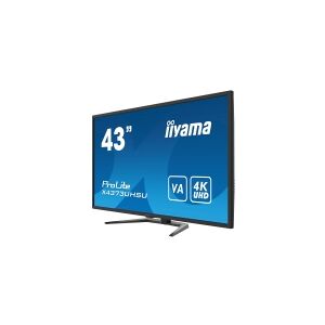 iiyama ProLite X4373UHSU-B1 - LED-skærm - 43 (42.5 til at se) - 3840 x 2160 4K @ 60 Hz - VA - 400 cd/m² - 4000:1 - 3 ms - 2xHDMI, DisplayPort, Mini DisplayPort - højtalere - mat sort