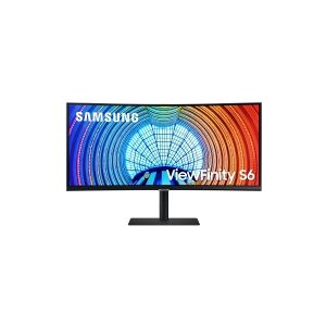Samsung ViewFinity S6 S34A650UBU - S65UA Series - LCD-skærm - kurvet - 34 - 3440 x 1440 UWQHD @ 100 Hz - VA - 350 cd/m² - 4000:1 - HDR10 - 5 ms - HDMI, DisplayPort - sort