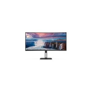 AOC V5 CU34V5C - LED-skærm - kurvet - 34 - 3440 x 1440 WQHD @ 100 Hz - VA - 300 cd/m² - 3000:1 - 1 ms - HDMI, DisplayPort, USB-C - højtalere - Sort