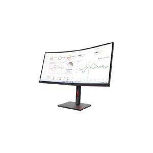 Lenovo ThinkVision T34w-30 - LED-skærm - kurvet - 34 - 3440 x 1440 UWQHD - VA - 350 cd/m² - 3000:1 - 4 ms - HDMI, DisplayPort, USB-C - ravnsort - Campus