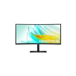 Samsung ViewFinity S6 S34C652UAU - S65UC Series - LED-skærm - kurvet - 34 - 3440 x 1440 UWQHD @ 100 Hz - VA - 350 cd/m² - 3000:1 - HDR10 - 5 ms - HDMI, DisplayPort, USB-C - højtalere - sort