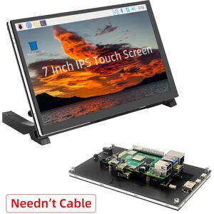 SHCHV Écran tactile Raspberry Pi 5 7 pouces IPS 1024x600 HD LCD compatible HDMI  affichage pour RPI 4B 3B