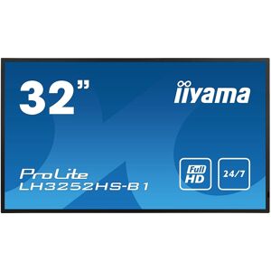 IIYAMA LFD 32 dalle IPS 24/7 1920x1080 DVI VGA 2xHDMI  2xHaut-parleurs 2xUSB 400cd/m² Paysage/port 8ms MediaPlayer VESA 200x200 LH3252HS-B1 - Neuf - Publicité