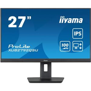 Ecran IIYAMA 27  dalle IPS ULTRA MINCE 2560x1440 0.4ms 100Hz 250 cd/m² HDMI DisplayPort USB HUB (4x3.0) HPs 15cm pied réglab hauteur+Pivot TCO VESA 100x100 - Neuf - Publicité