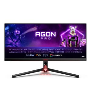 AOC AGON PRO AG344UXM écran plat de PC 86,4 cm (34 ) 3440 x 1440 pixels UltraWide Quad HD LED Noir, Rouge - Neuf - Publicité