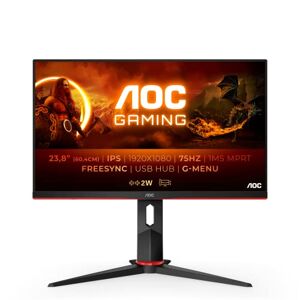 AOC Écran gamer 24G2U5/BK 60 cm (23,8 pouces) (FHD, HDMI, DisplayPort, FreeSync, temps de réponse de 1 ms, 75 Hz, 1920x1080) noir/rouge - Publicité