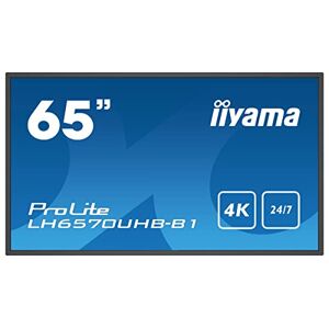 IIYAMA LH6570UHB-B1 affichage de messages Panneau plat de signalisation numérique 163,8 cm (64.5") VA 700 cd/m² 4K Ultra HD Noir Intégré dans le processeur Android 9.0 24/7 - Publicité