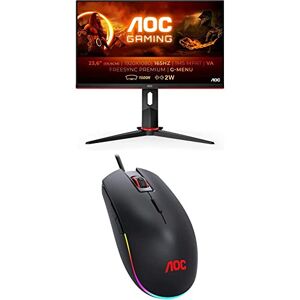 AOC Gaming C24G2AE Moniteur incurvé FHD 24 pouces, 165 Hz, MPRT 1 ms, VA, AMD FreeSync, haut-parleurs, faible décalage d'entrée + Souris de jeu 5 000 DPI Commutateurs Omron - Publicité