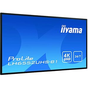 IIYAMA LH6552UHS-B1 Affichage de Messages Panneau Plat de signalisation numérique 163,8 cm (64.5") IPS 4K Ultra HD Noir Intégré dans Le processeur Android 8.0 - Publicité