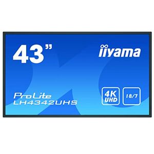 IIYAMA LH4342UHS-B3 Affichage de Messages Panneau Plat de signalisation numérique 108 cm (42.5") IPS 4K Ultra HD Noir Intégré dans Le processeur Android 8.0 - Publicité