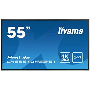 IIYAMA LH5551UHSB-B1 affichage de messages Écran plat interactif 137,2 cm (54") IPS 800 cd/m² 4K Ultra HD Noir 24/7 - Publicité