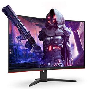 AOC Écran gaming incurvé CQ32G2SE 80 cm (31,5 pouces) (FHD, HDMI, DisplayPort, temps de réponse MPRT de 1 ms, 2560 x 1440 px, 165 Hz, FreeSync Premium) noir/rouge - Publicité