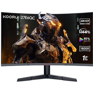 KOORUI 27'' Ecran PC Gaming Incurvé 1800R, Moniteur PC Dalle VA, Résolution QHD (2560X1440), 144HZ,1MS, DCI-P3 85%, Lunette Ultra-Mince, Inclinaison réglable, Prend en Charge HDMI/DP - Publicité