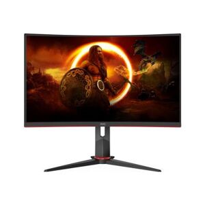 AOC Gaming CQ27G2S/BK - Écran LED - jeux - incurvé - 27" - 2560 x 1440 QHD @ 165 Hz - VA - 250 cd/m² - 4000:1 - HDR10 - 1 ms - 2xHDMI, DisplayPort - noir texturé, rouge texturé - Publicité