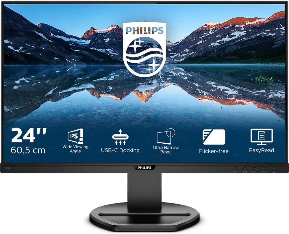 Philips 243B9 Full HD 24" LCD Monitor - Black, Black