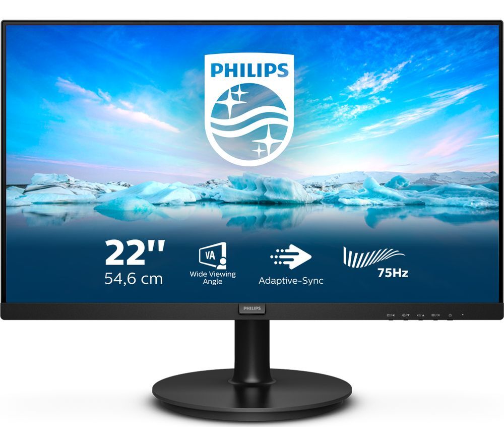Philips 222V8LA Full HD 22" LCD Monitor - Black, Black