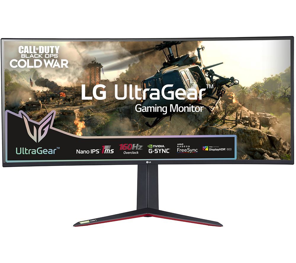 LG UltraGear 38GN950-B Quad HD 38" Curved Nano IPS LCD Gaming Monitor - Black, Black