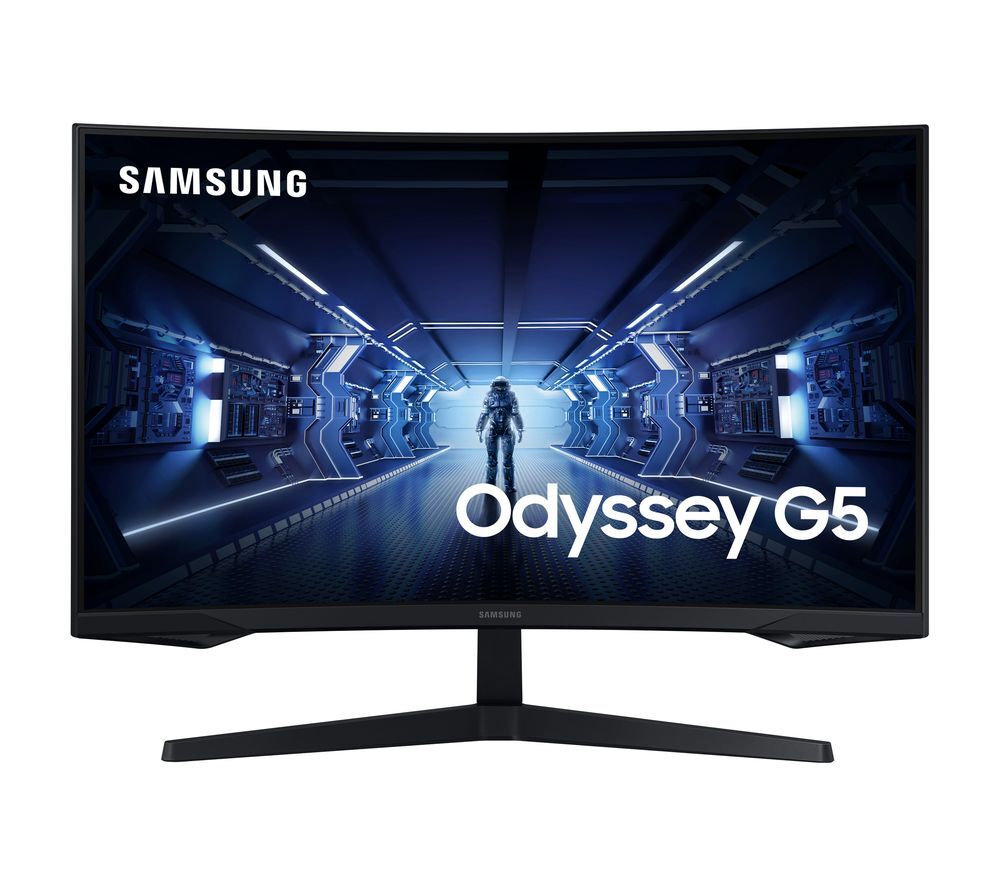 SAMSUNG Odyssey G5 LC32G55TQWUXEN Quad HD 32" Curved LED Gaming Monitor - Black, Black