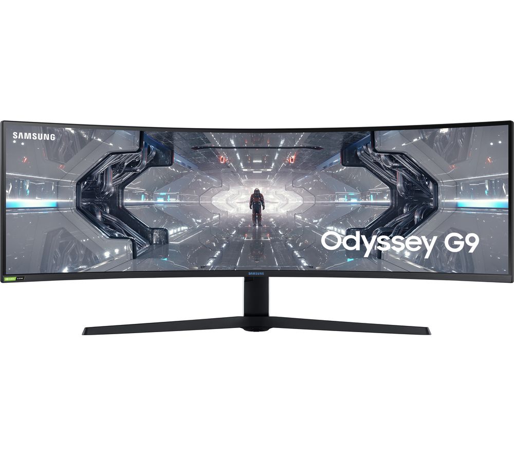 SAMSUNG Odyssey G95 LC49G95TSSUXEN Quad HD 49" Curved QLED Gaming Monitor - Black &amp; White, Black