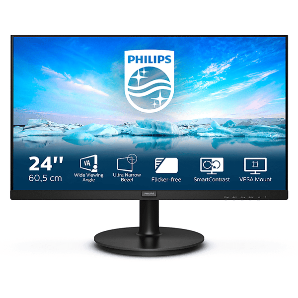 philips 241v8la monitor, 23,8 pollici, full-hd, 48-75 hz