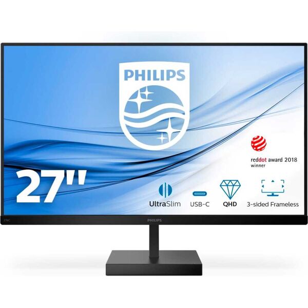 philips 276c8/00 monitor 27 lcd risoluzione 2560 x 1440 pixels wqhd luminosità 350 cd/m² tempo di risposta 4 ms hdmi colore nero - 276c8/00